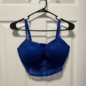 Victoria's Secret Royal Blue Lace Bombshell Push-up Bra
